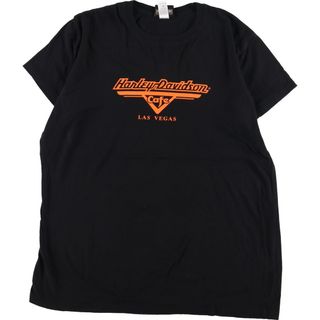 ハーレーダビッドソン(Harley Davidson)の古着 ハーレーダビッドソン Harley-Davidson cafe 両面プリント モーターサイクル バイクTシャツ レディースXL /eaa343727(Tシャツ(半袖/袖なし))