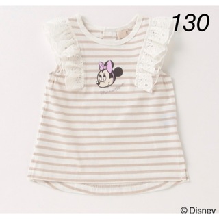 プティマイン(petit main)のプティマイン 130 ミニーマウスデザイン Tシャツ ベージュ(Tシャツ/カットソー)