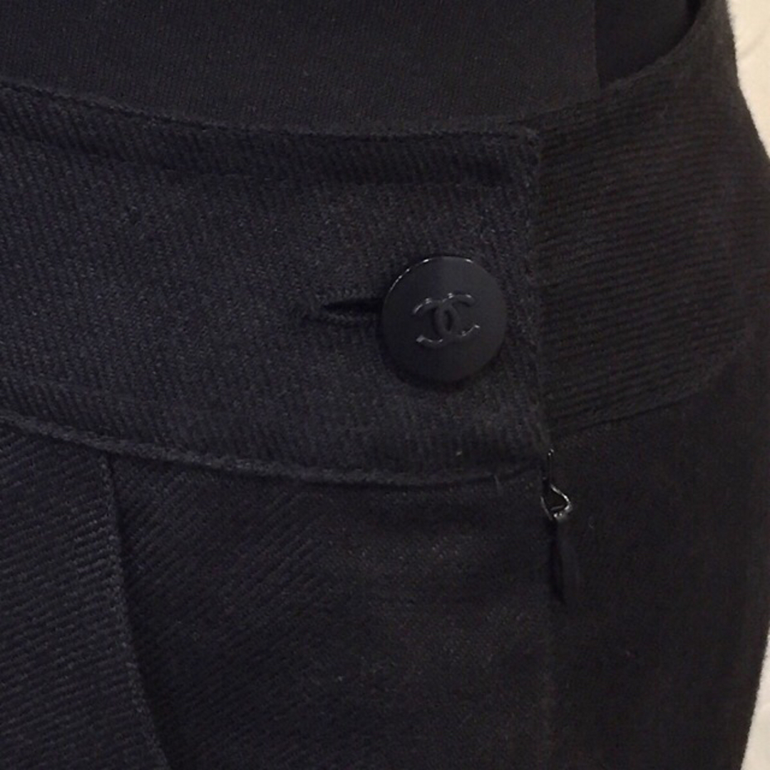 CHANEL - CHANEL シャネル リネン パンツ ブラック ココマークの通販