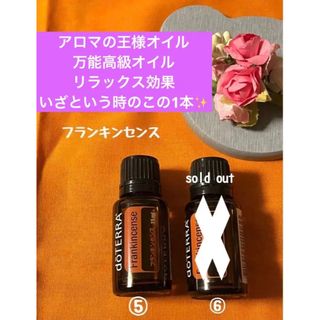 ドテラ(doTERRA)のお買得❣️ドテラ新品未使用フランキンセンス⑤ ※ご購入前に必ず在庫の確認を(エッセンシャルオイル（精油）)