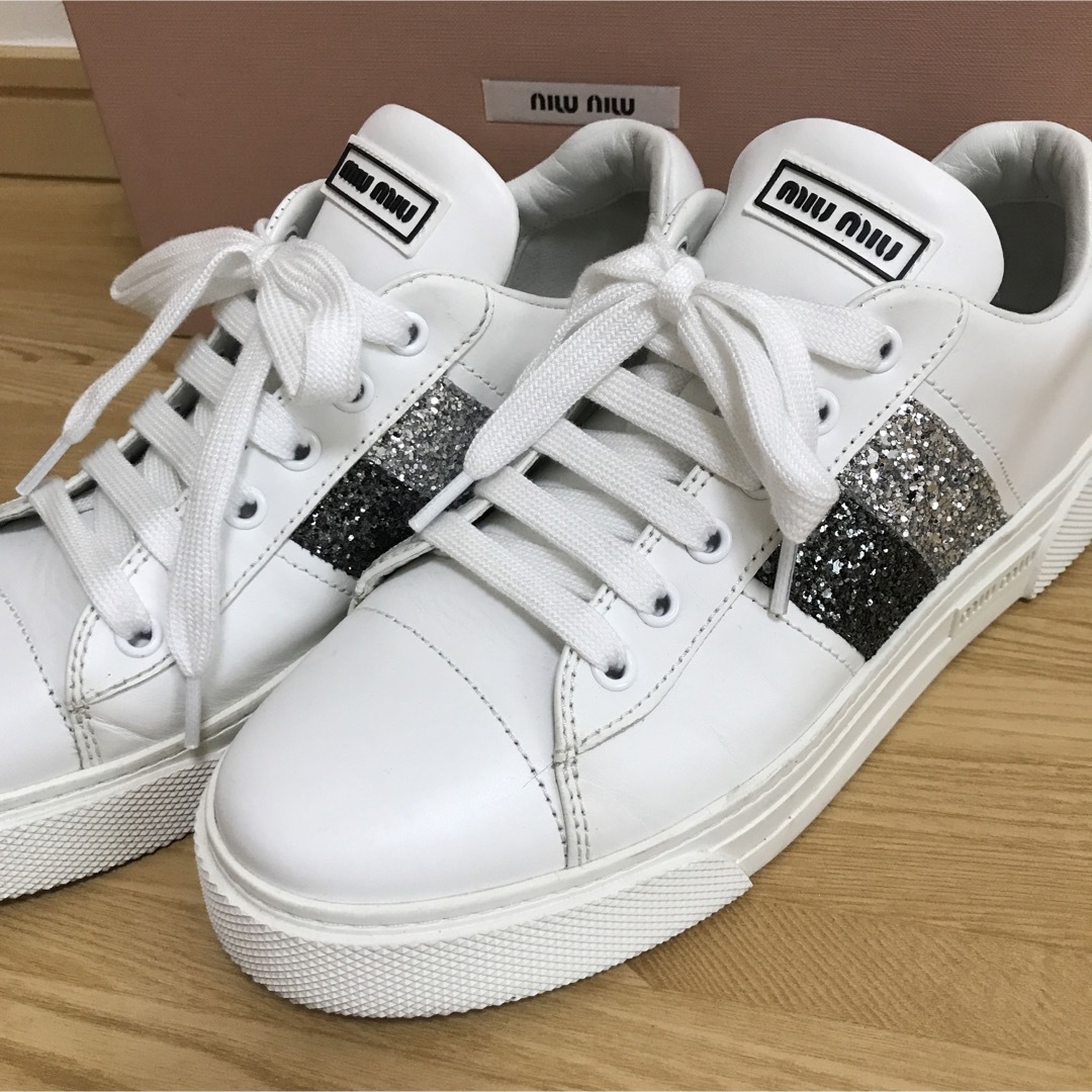 極美品　miumiuミュウミュウ 2021SS グリッター スニーカー　24㎝