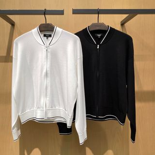 セオリー(theory)の theory 23SS ジップアップボンバー　ウォッシャブルブルゾン　黒(ブルゾン)