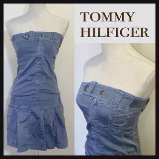 トミーヒルフィガー(TOMMY HILFIGER)の【美品 S】TOMMY HILFIGER デニムミニ丈ワンピース(ミニワンピース)