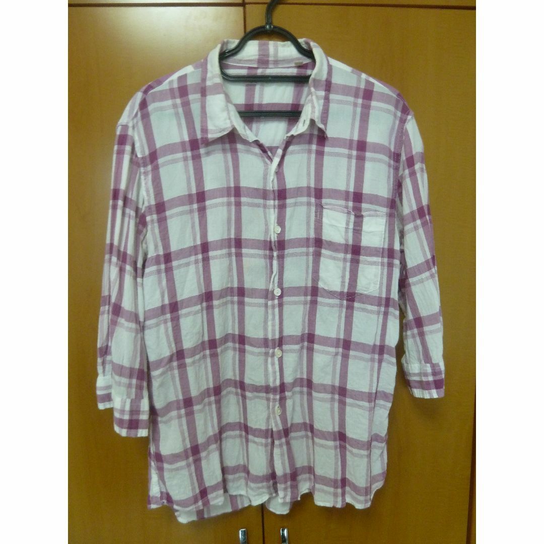 GAIJIN MADE(ガイジンメイド)のHRM ハリラン ガイジンメイド 七分丈チェックシャツ 薄紫系 サイズ2(M) メンズのトップス(シャツ)の商品写真