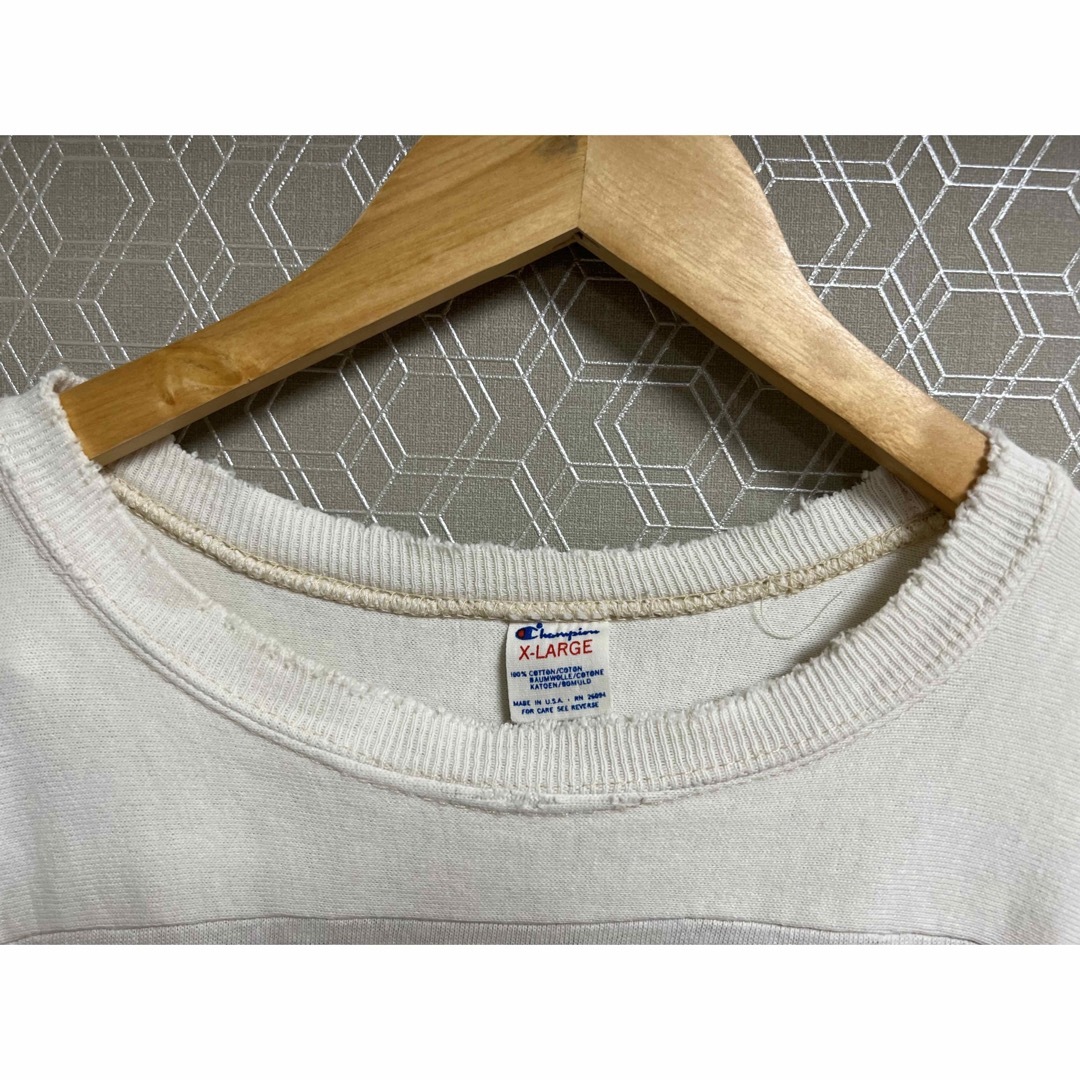 Champion(チャンピオン)の80s champion 七分袖 トリコタグ 3段プリント usa製 フットt メンズのトップス(Tシャツ/カットソー(七分/長袖))の商品写真