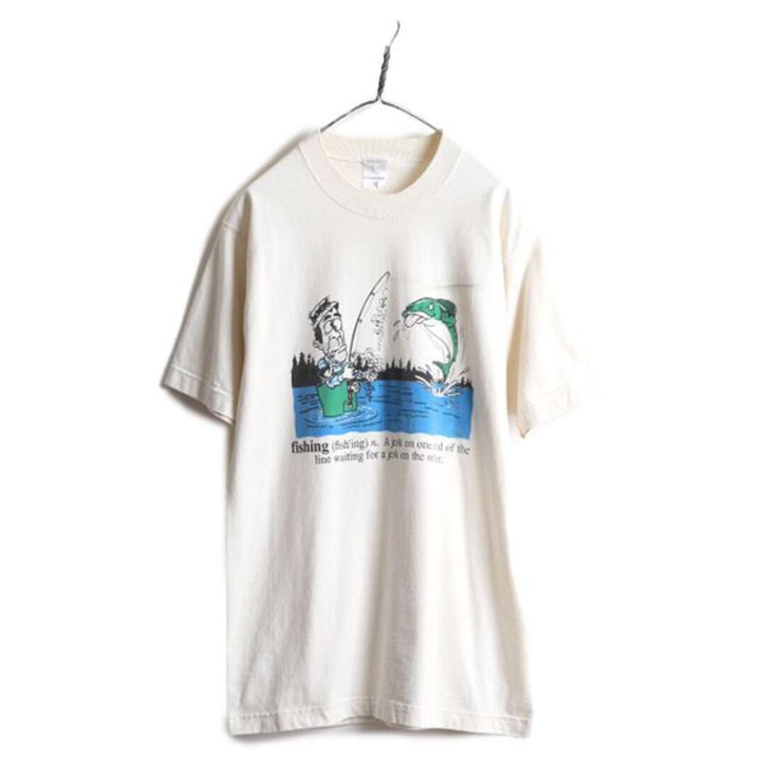 90s USA製 オールド ★ アート プリント 半袖 Tシャツ ( メンズ L