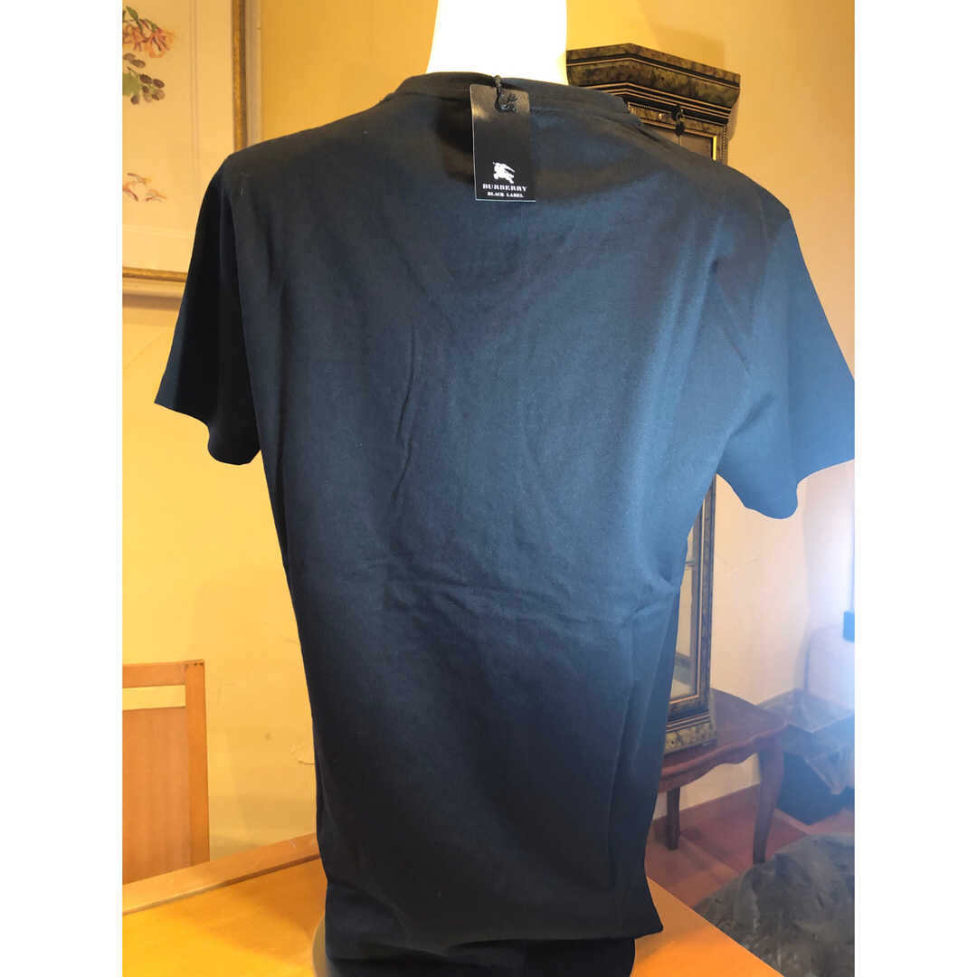 新品未使用バーバリー❤️Vネック Tシャツ バーバリーロゴ、マーク刺繍 黒