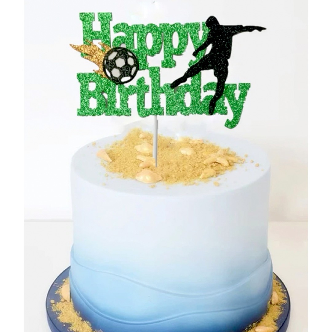 ケーキトッパー　サッカー　誕生日　HAPPYBIRTHDAY キッズ/ベビー/マタニティのメモリアル/セレモニー用品(その他)の商品写真