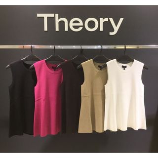 セオリー(theory)のTheory セオリー 洗える ペプラムラインニット カットソー ピンク(カットソー(半袖/袖なし))