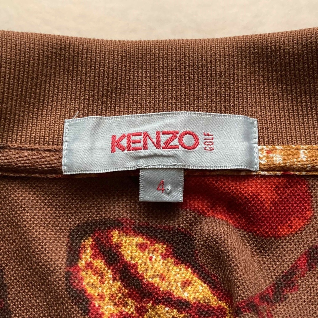 KENZO(ケンゾー)の90s KENZOGOLF ポロシャツ 総柄 ワンポイント刺繍 ビッグシルエット メンズのトップス(ポロシャツ)の商品写真