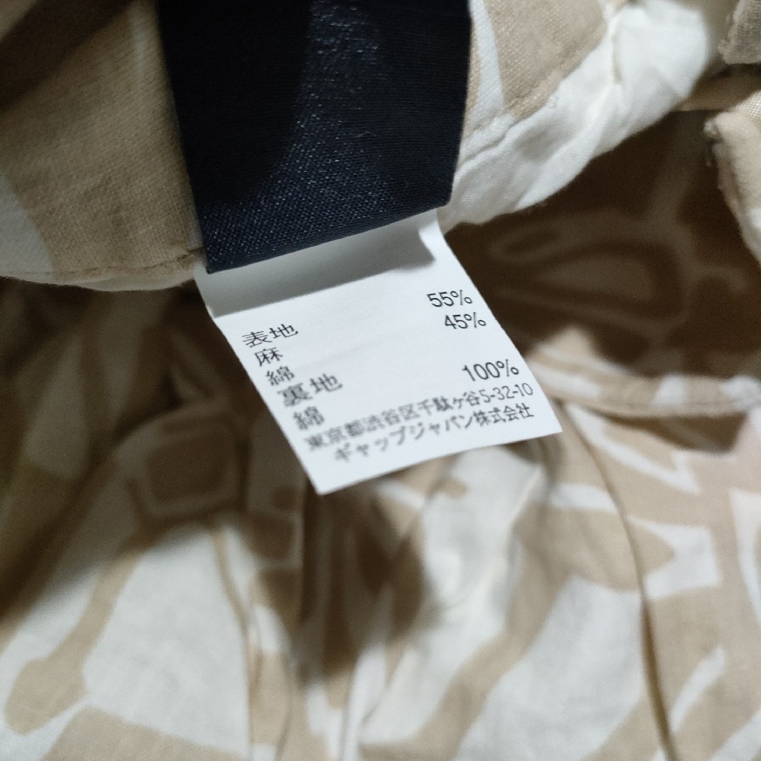 GAP(ギャップ)のギャップ　スカート　麻　ホワイト　白　ベージュ　花 レディースのスカート(ひざ丈スカート)の商品写真