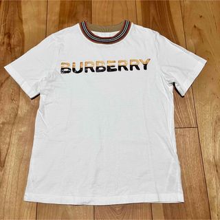 バーバリー(BURBERRY)のバーバリージャパン　BURBERRY  ロゴ　アイコンストライプ　白　Tシャツ(Tシャツ/カットソー)