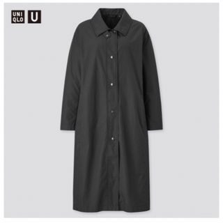 ユニクロ(UNIQLO)のユニクロU ライトロングコート　L ブラック(ロングコート)