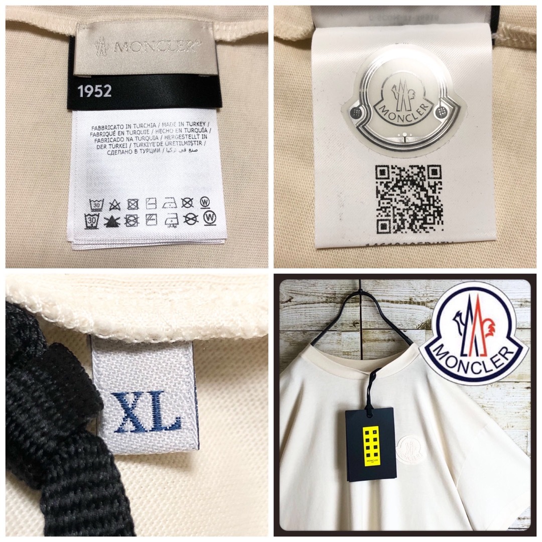 未使用タグ付き MONCLER モンクレール tシャツ 刺繍ロゴ入り