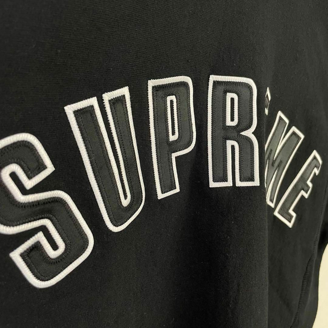 即完品 supreme トレーナー クルーネック デカロゴ スウェット ブラック