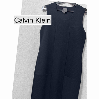 カルバンクライン(Calvin Klein)の【美品】Calvin Klein  カルバンクライン  ワンピース黒　XS(ひざ丈ワンピース)