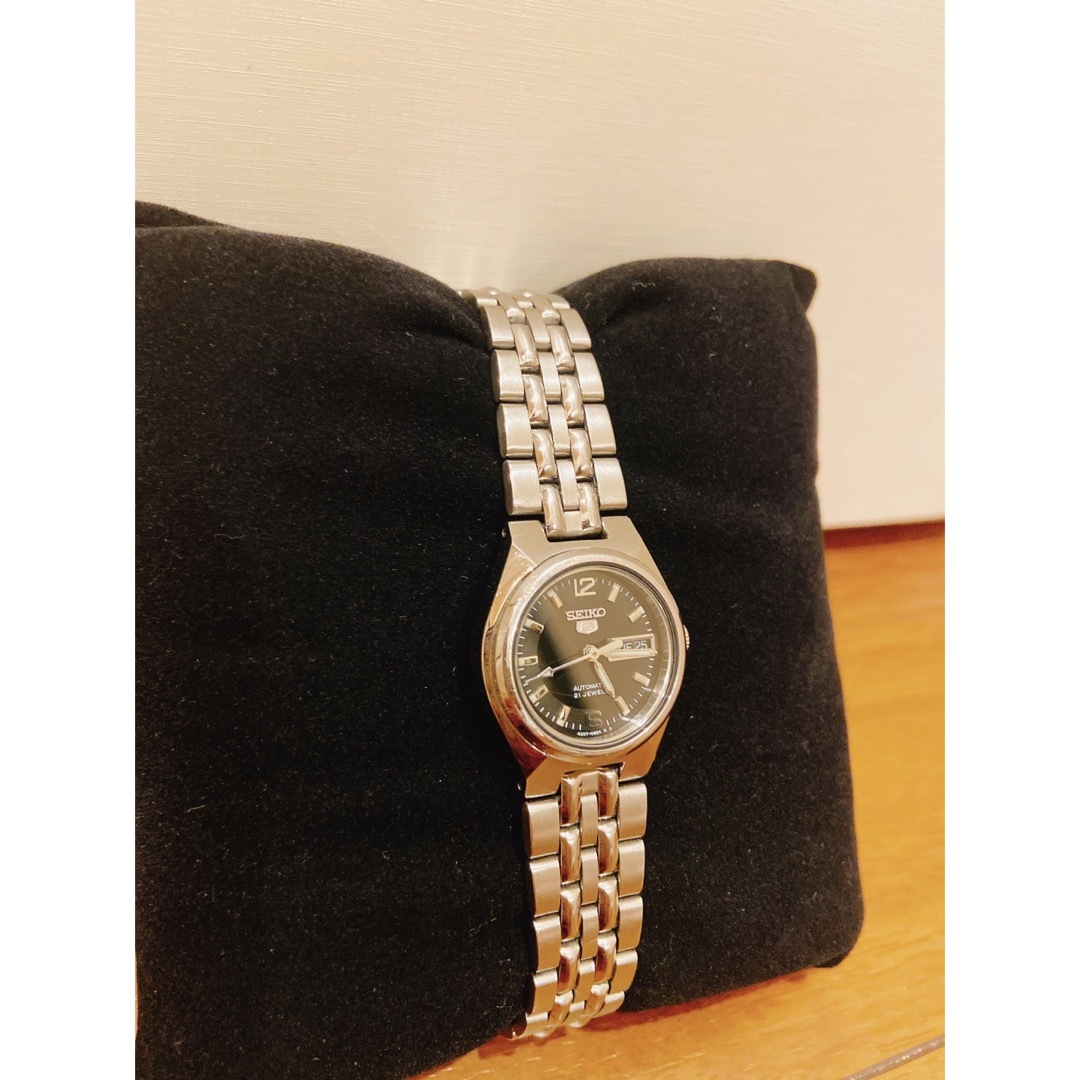 SEIKO(セイコー)のSEIKO 腕時計 ウォッチ セイコー5 自動巻き　黒文字盤 レディースのファッション小物(腕時計)の商品写真