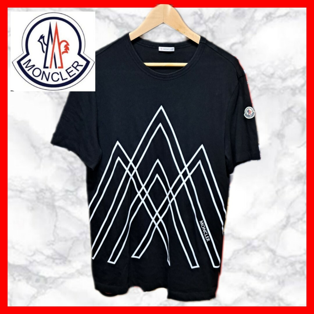 ★希少★ MONCLER 半袖Tシャツ Ｍ　モンクレール ワッペン マウンテン