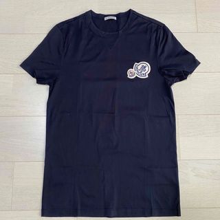 ★希少★ MONCLER Tシャツ Ｓ　ネイビー モンクレール ワッペン 赤字