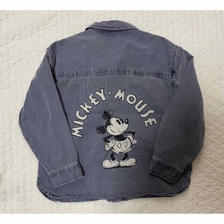 ザラキッズ(ZARA KIDS)のミッキーマウス　ディズニー　デニムシャツ　ジャケット　ブルーイッシュ　104cm(ジャケット/上着)