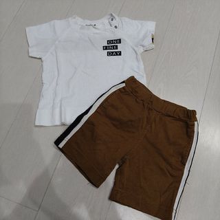 ブランシェス(Branshes)のブランシェス　BRANSHES　ラインTシャツ　ラインパンツ　セット　80(Ｔシャツ)