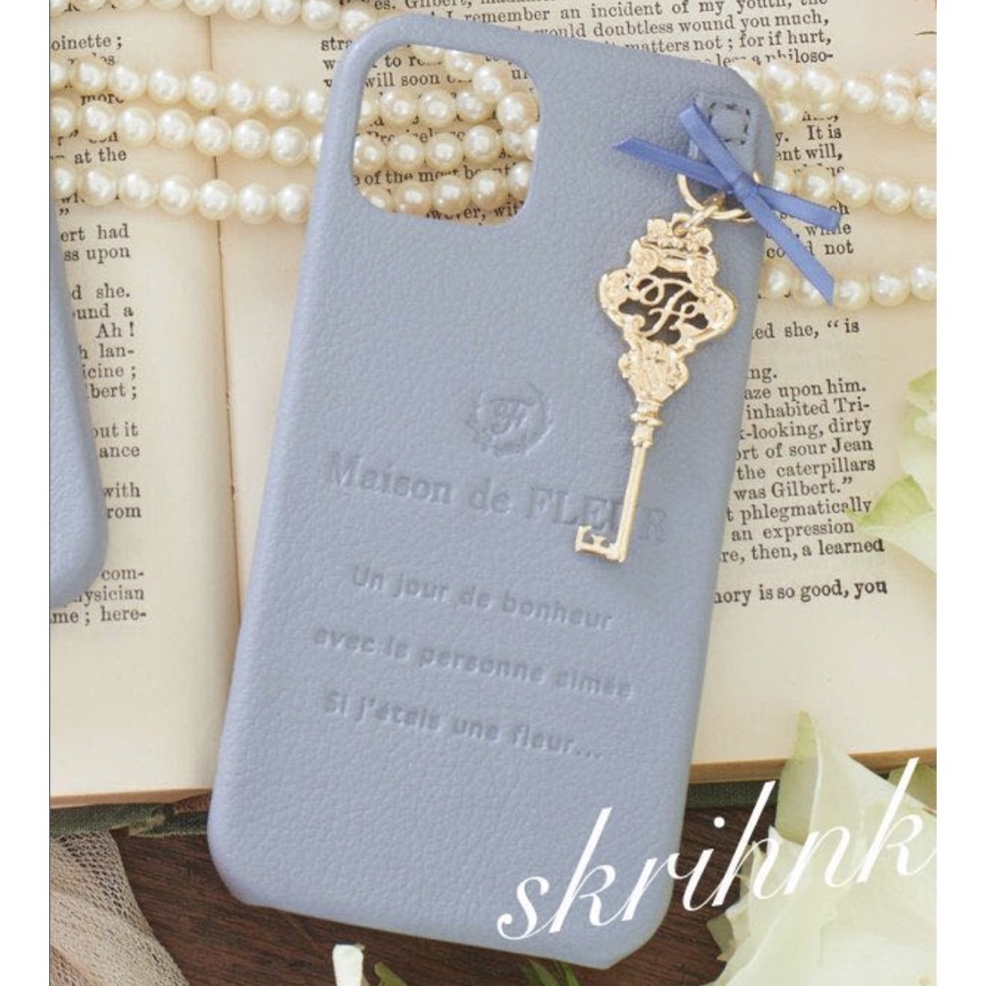 限定色♡メゾンドフルール♡モノグラムiPhone12/12Proケース♡水色♡青