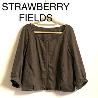 ストロベリーフィールズ(STRAWBERRY-FIELDS)の【美品】ストロベリーフィールズ ショート丈 ブルゾン シアー ジャケット(ブルゾン)