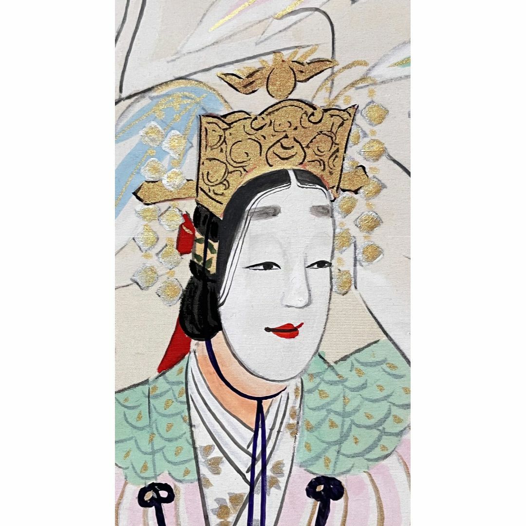 掛軸 中島清堂『羽衣 天女の踊り図』絹本 肉筆 共箱付 掛け軸 R023