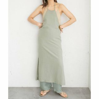 ケービーエフ(KBF)の【KHAKI】エプロンワンピース(ロングワンピース/マキシワンピース)