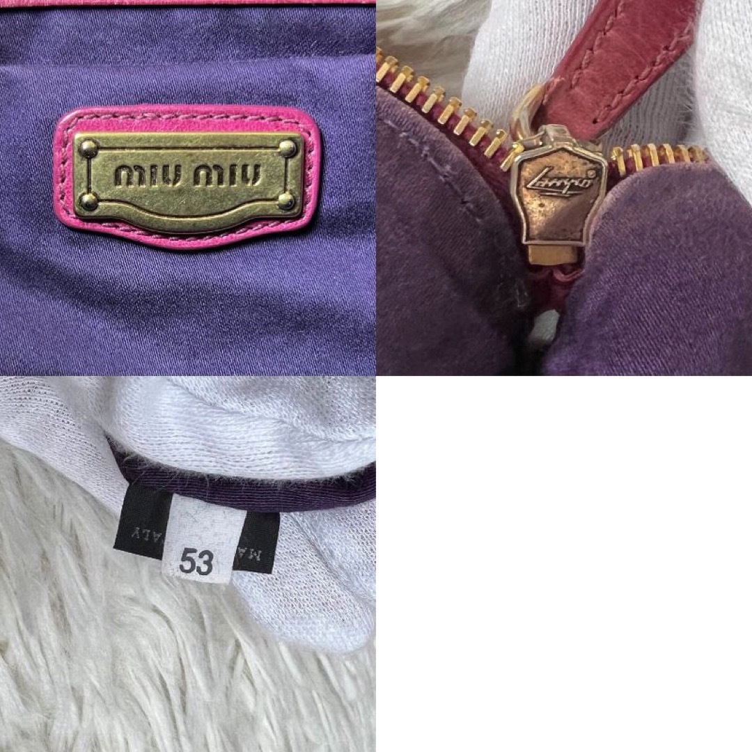 人気♡ハートチャーム♡ゴールド金具♡ミュウミュウ 2way ショルダーバッグ