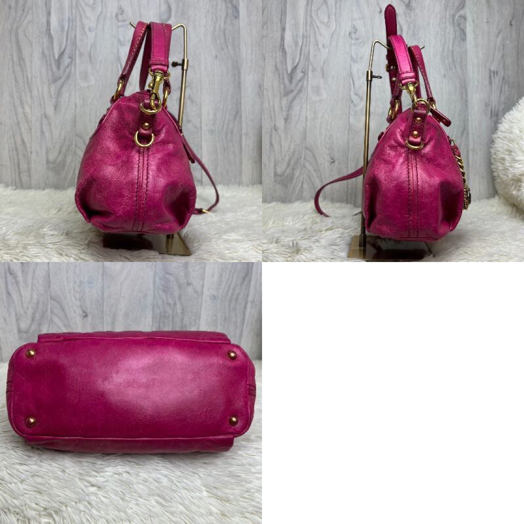 人気♡ハートチャーム♡ゴールド金具♡ミュウミュウ 2way ショルダーバッグ