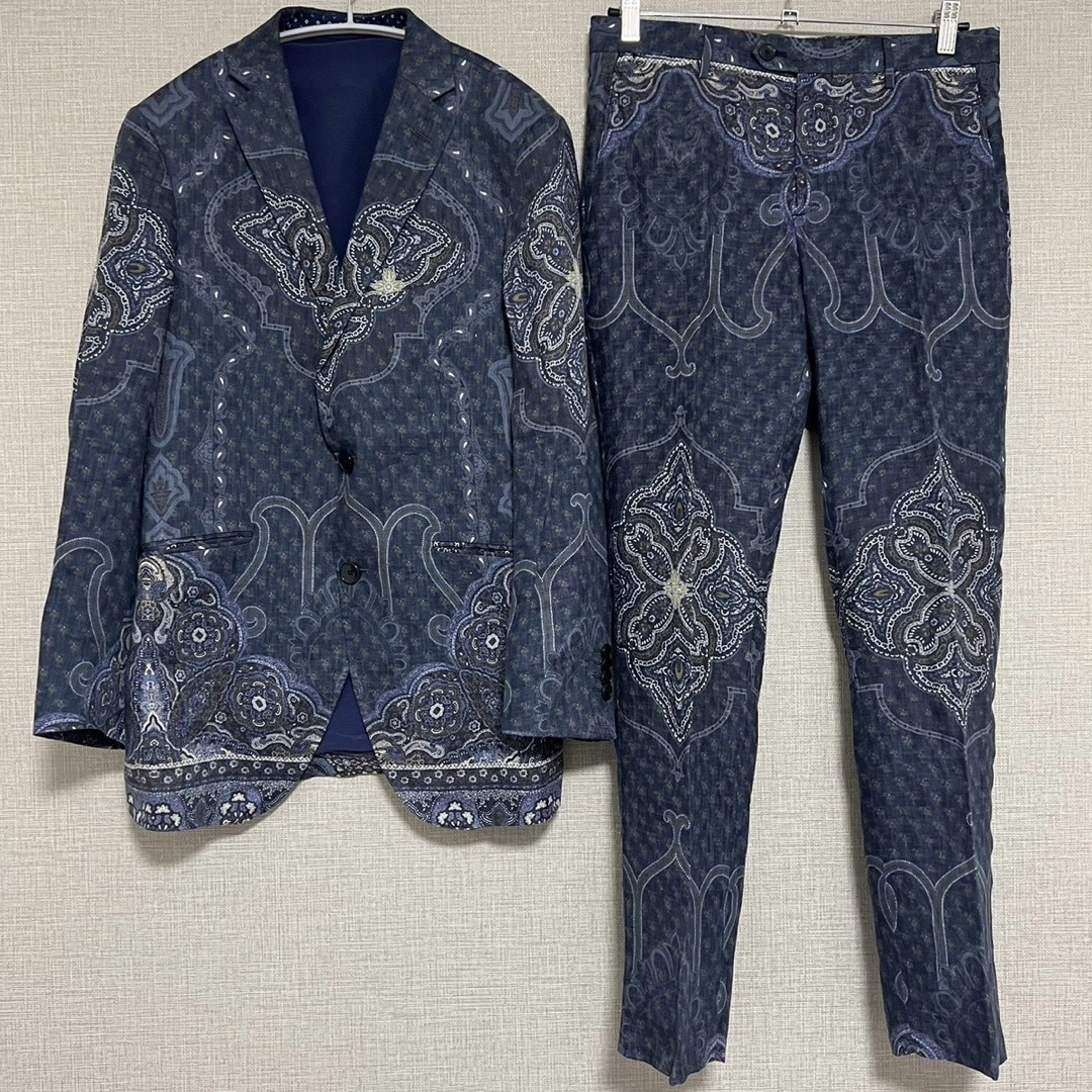 ほぼ未使用 エトロ/ETRO ペイズリー柄 ジャケパン セットアップ M 50万