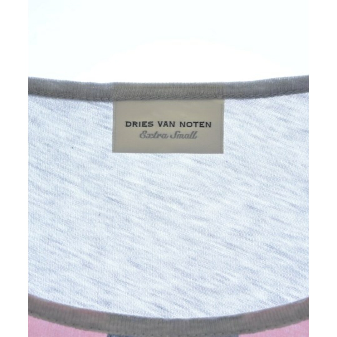 DRIES VAN NOTEN(ドリスヴァンノッテン)のDRIES VAN NOTEN Tシャツ・カットソー XS グレーxピンクx紺 【古着】【中古】 レディースのトップス(カットソー(半袖/袖なし))の商品写真