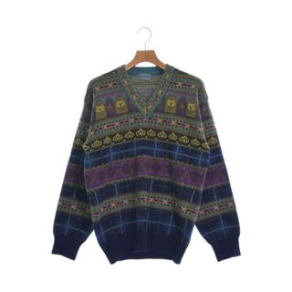 ケンゾー(KENZO)のKENZO ケンゾー ニット・セーター -(M位) 緑x茶x紺等(総柄) 【古着】【中古】(ニット/セーター)