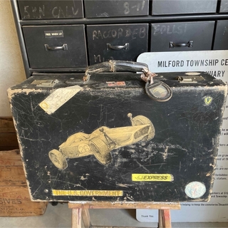 ヴィンテージ トランクケース 革鞄　ビンテージ スーツケース 黒　レトロ(その他)