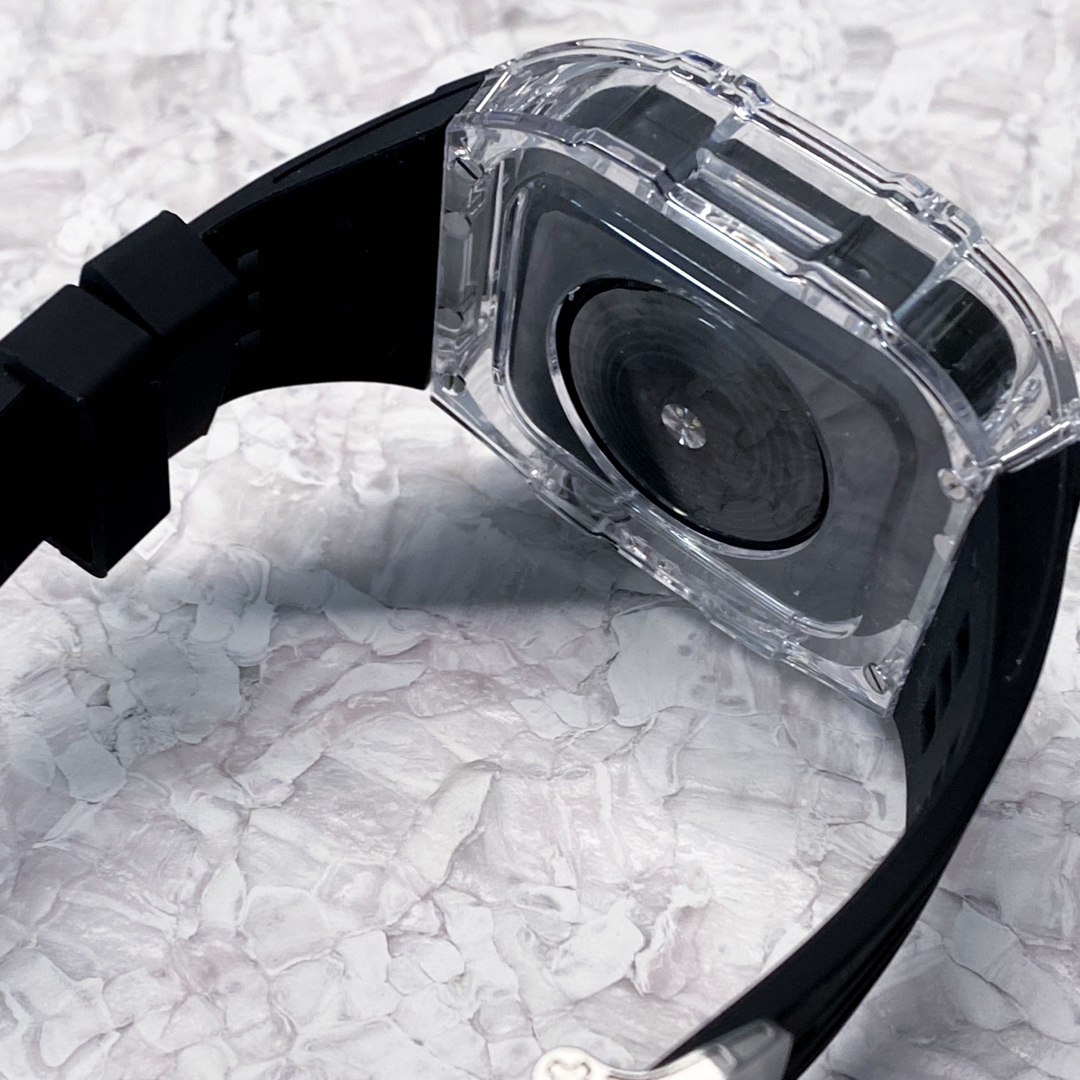 Apple Watch(アップルウォッチ)のアップルウォッチ クリアカバー＆バンド一体型　ゴールデンコンセプト風 メンズの時計(ラバーベルト)の商品写真