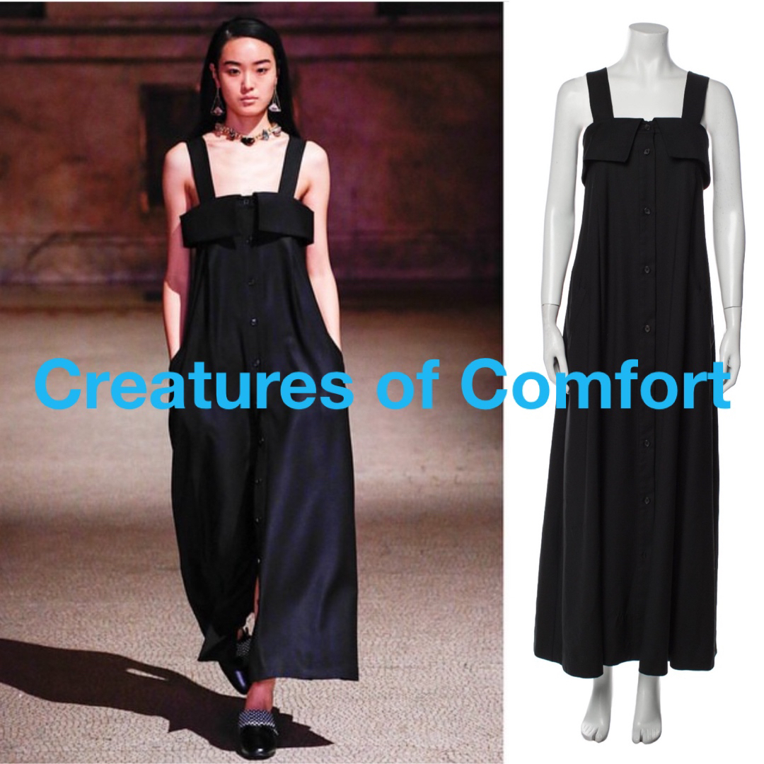 ブラック服のサイズMUS6生地Creatures of Comfort summer wool dress