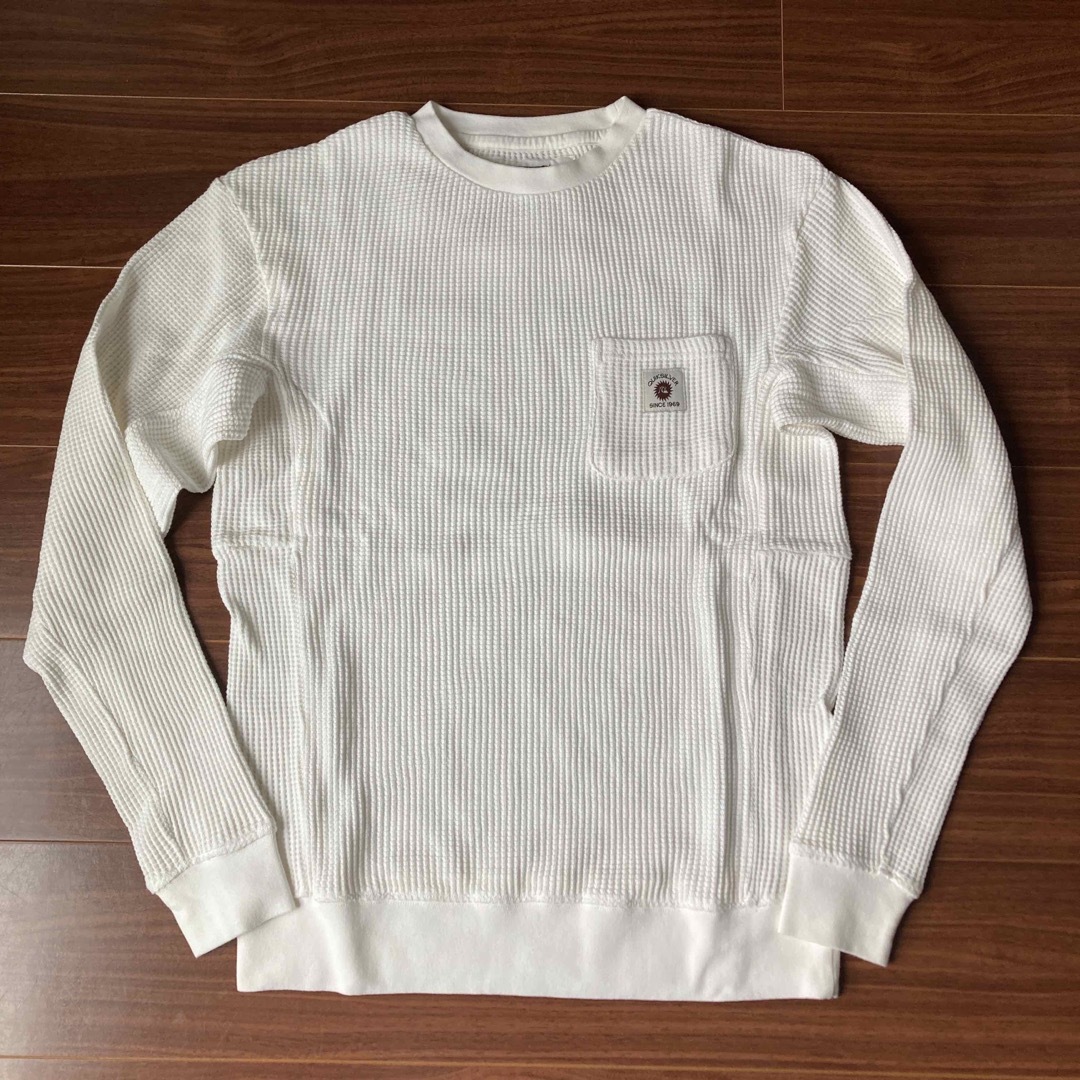 QUIKSILVER(クイックシルバー)の新品 クイックシルバー 白 トレーナー M ワッフル生地 クルーネック メンズのトップス(スウェット)の商品写真