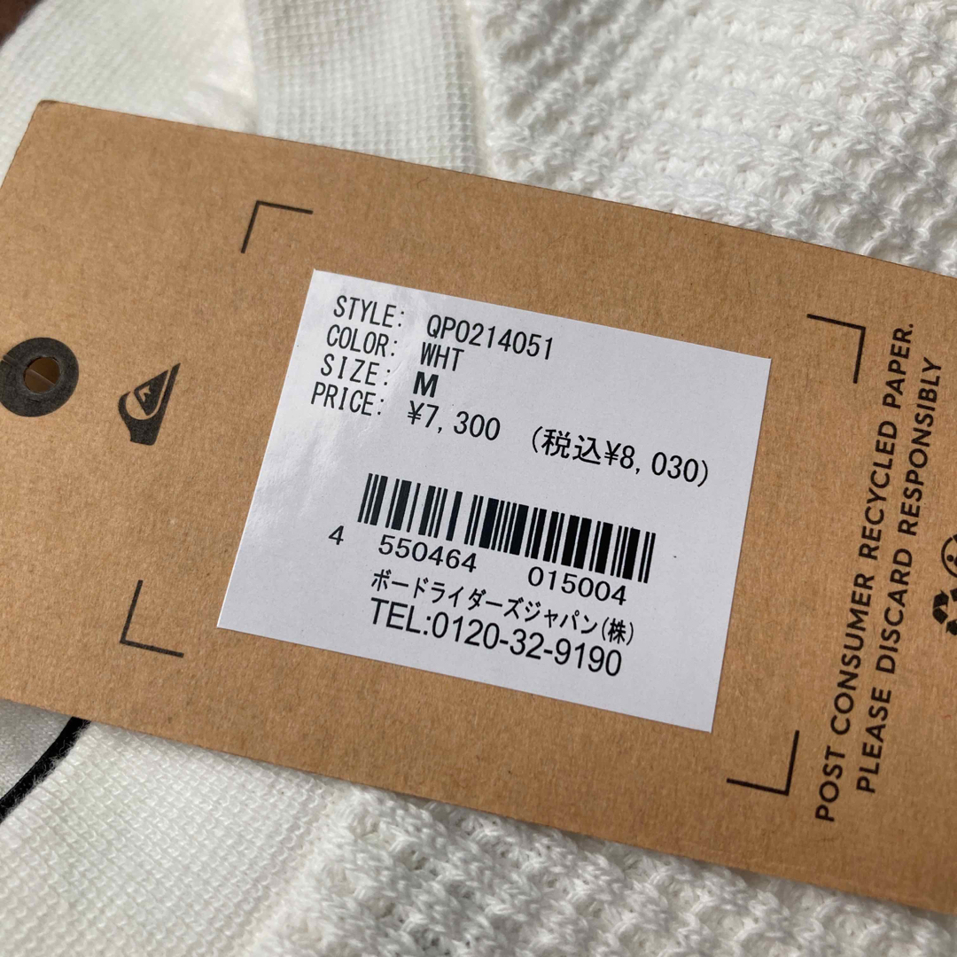 QUIKSILVER(クイックシルバー)の新品 クイックシルバー 白 トレーナー M ワッフル生地 クルーネック メンズのトップス(スウェット)の商品写真