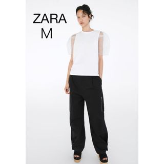 ザラ(ZARA)のZARA ボリューム オーガンザトップス(Tシャツ(半袖/袖なし))