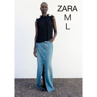 ザラ(ZARA)のZARA フリルディテール プリーツトップス(Tシャツ(半袖/袖なし))