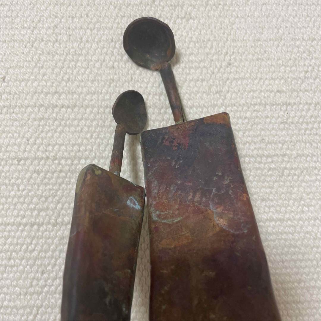 ハンドメイド 鍛金 金工 銅 人間 恋人 夫婦 男女 オブジェ 置物