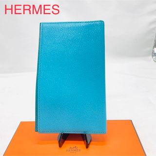 美品 エルメス Hermes 手帳 ビジョン ブルー-