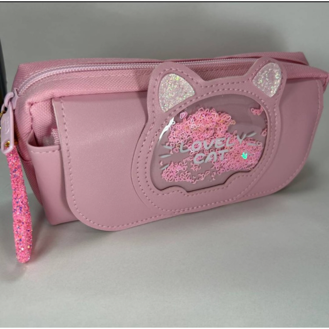 ミニーちゃん風 紫色 ペンケース 可愛い おしゃれ 女の子 文房具 猫 入学準備 ミニーちゃん風 紫色 ペンケース 可愛い おしゃれ 女の子 文房具 猫 入学準備