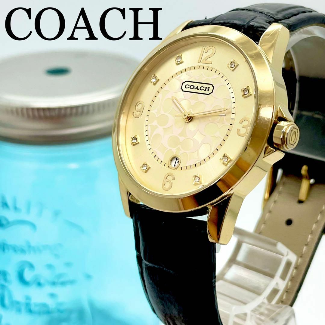 8 COACH コーチ　レディース腕時計　メンズ腕時計　8Pダイヤ　新ベルト