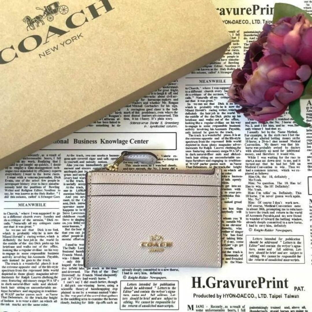 COACH コインケース 小銭入れ 財布 ピンク レザー カード入れ パスケース-