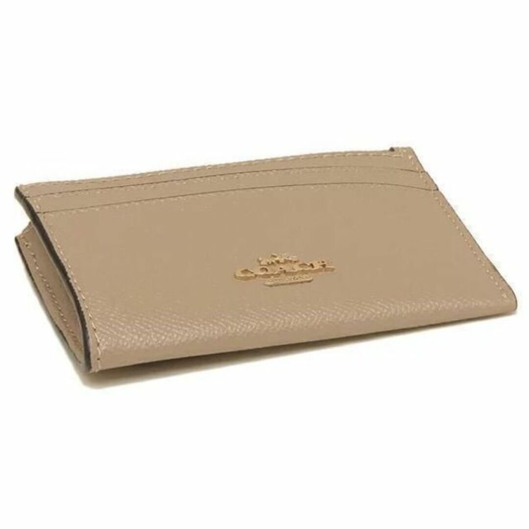 COACH コインケース 小銭入れ 財布 レザー カード入 ベージュ パスケース