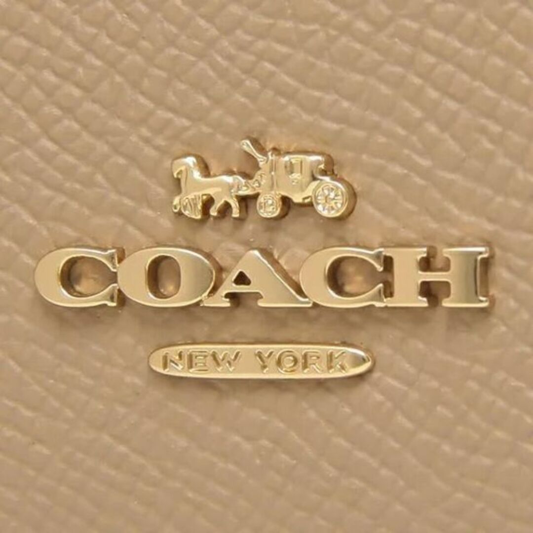 COACH コインケース 小銭入れ 財布 レザー カード入 ベージュ パスケース