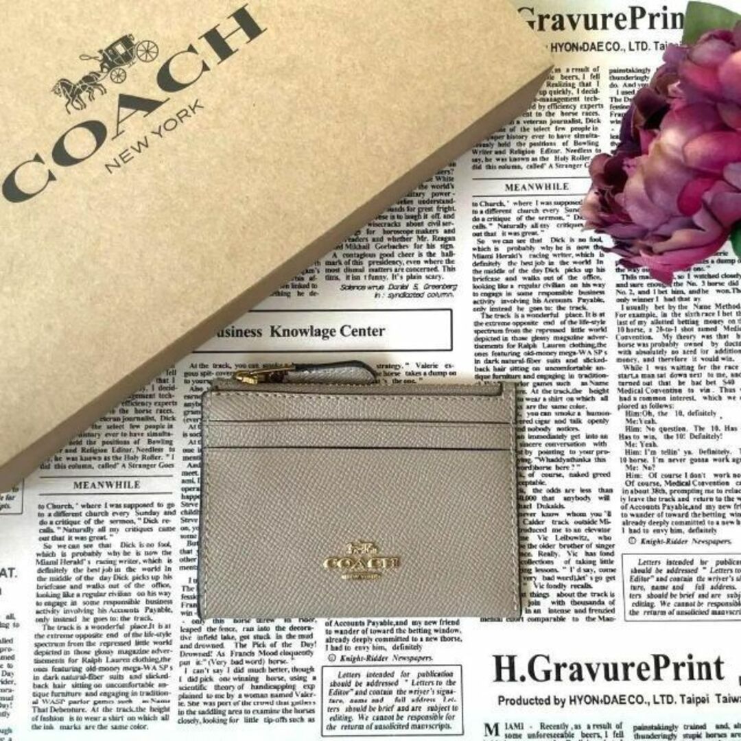 COACH - COACH コインケース 小銭入れ 財布 ベージュ レザー カード