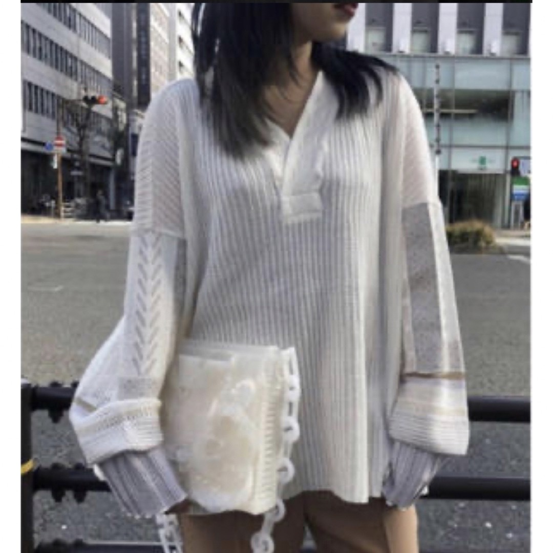 mame(マメ)のmame 2019SS SASH JACQUARD KNIT PULLOVER レディースのトップス(ニット/セーター)の商品写真